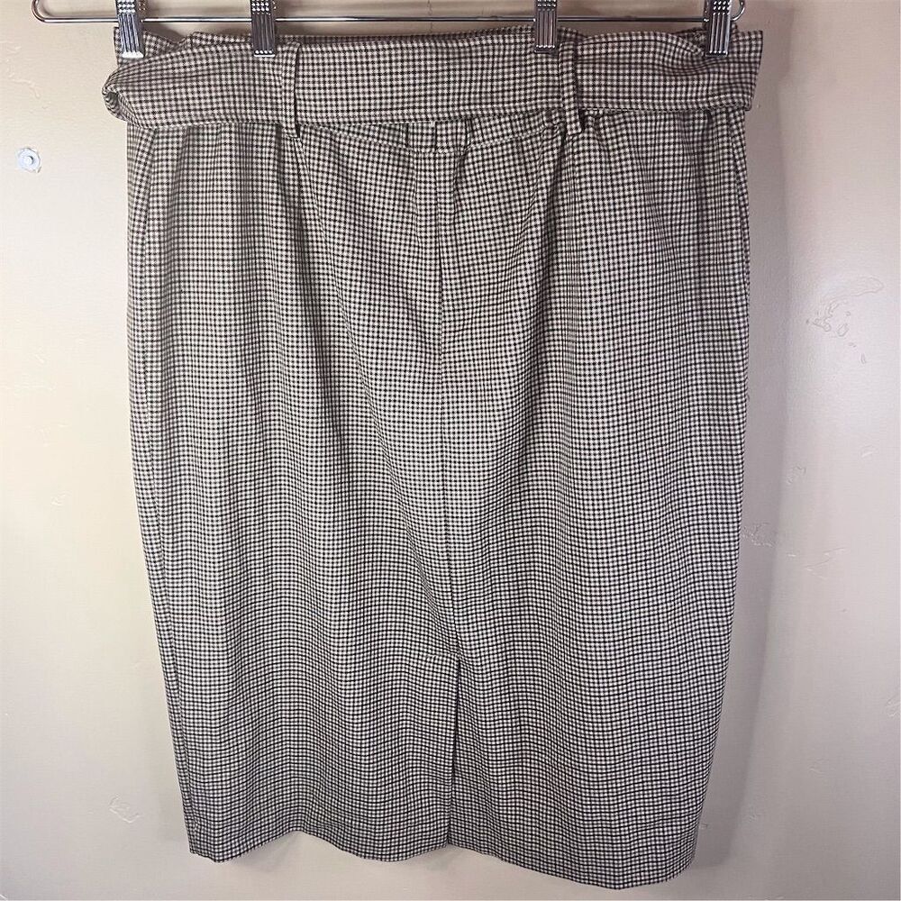 Violeta Women's XL Geometric Pencil Skirt Knee Length‎ Belted Waist Career Wear
